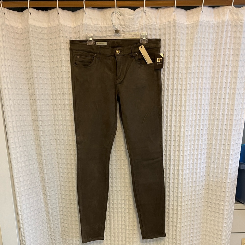 Kut from the Kloth Olive Green Suede Jeans